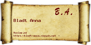 Bladt Anna névjegykártya